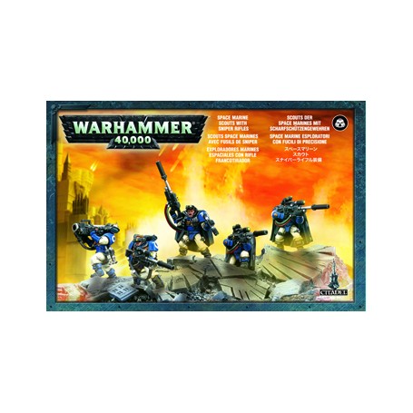 Warhammer 40.000 : Space marines Scouts with sniper rifles