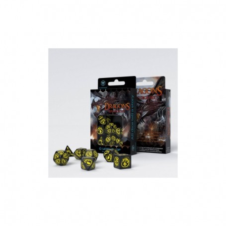 Dragon set de dés Noir/jaune