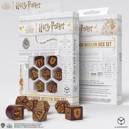 Set de dés Harry Potter : Gryffondor rouge