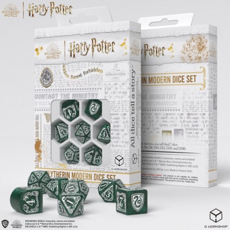 Set de dés Harry Potter : Serpentard vert