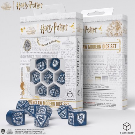 Set de dés Harry Potter : Serdaigle bleu