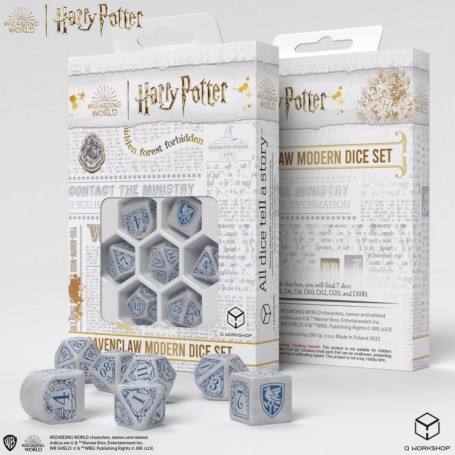 Set de dés Harry Potter : Serdaigle blanc