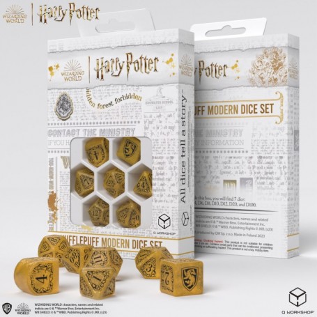 Set de dés Harry Potter : Poufsouffle jaune