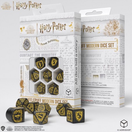 Set de dés Harry Potter : Poufsouffle noir