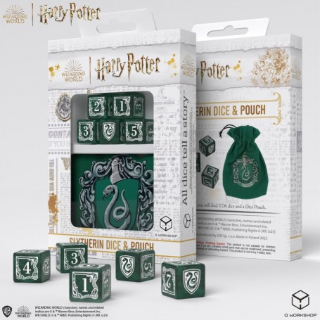Dés D6 et sac Harry Potter : Serpentard